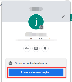 Ativar sincronização