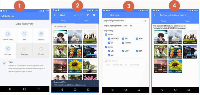 undelete arquivos do android