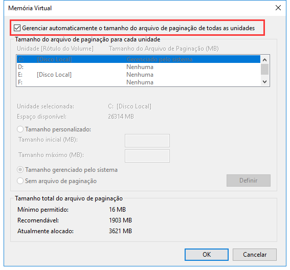 Corrigir que o File Explorer não abre no Windows 10 - Otimize as configurações
