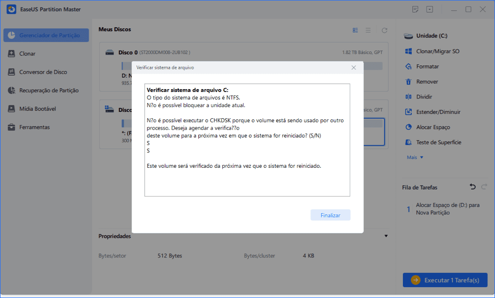 Resolvendo problemas em Unidades de Armazenamento usando o ChkDsk do Windows