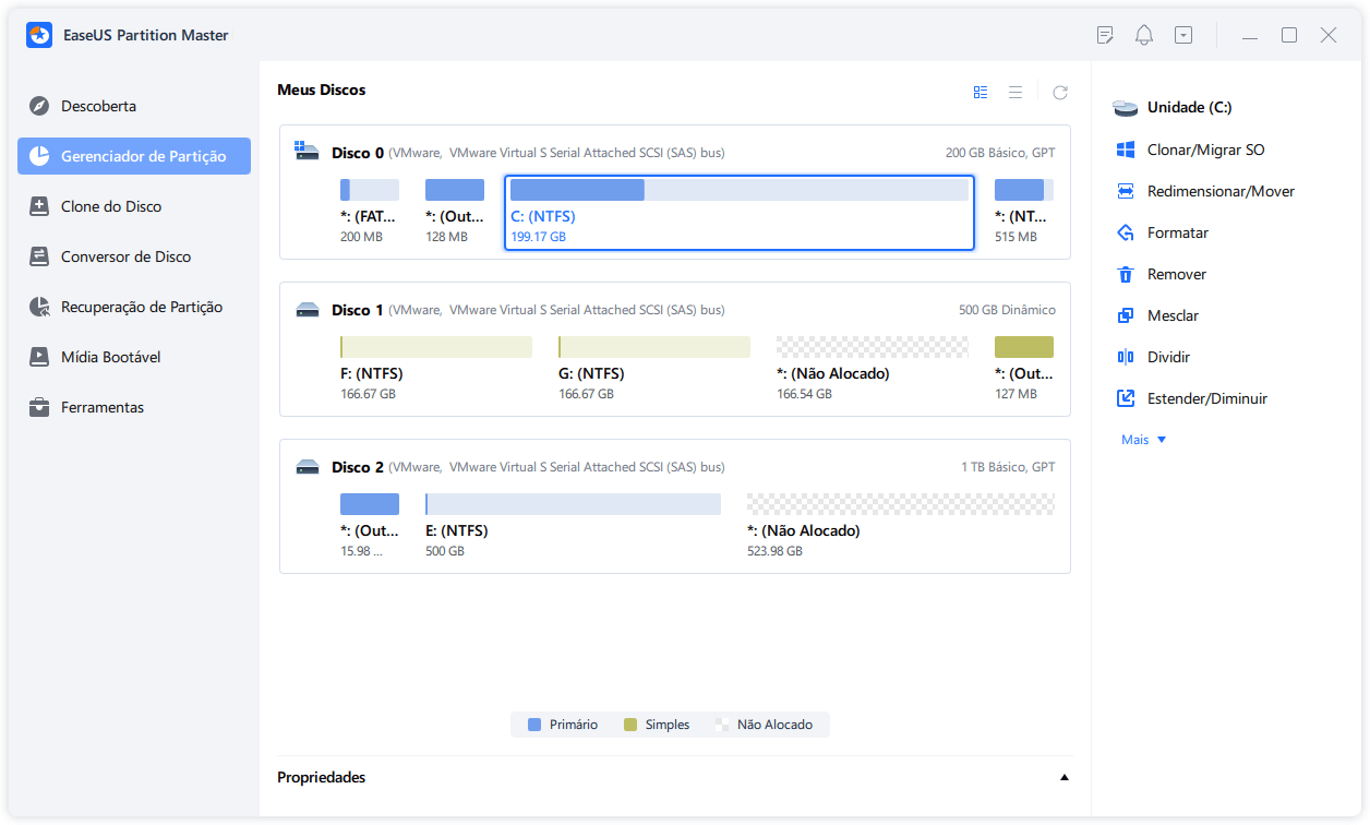 mesclar disco 0 e disco - 2
