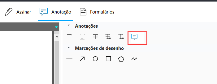 adicionar comentário ao pdf