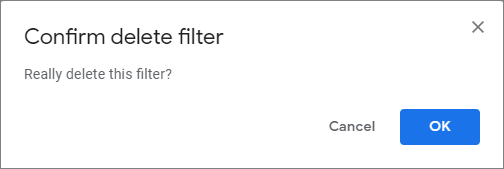 Exclua o filtro para restaurar o e-mail excluído.