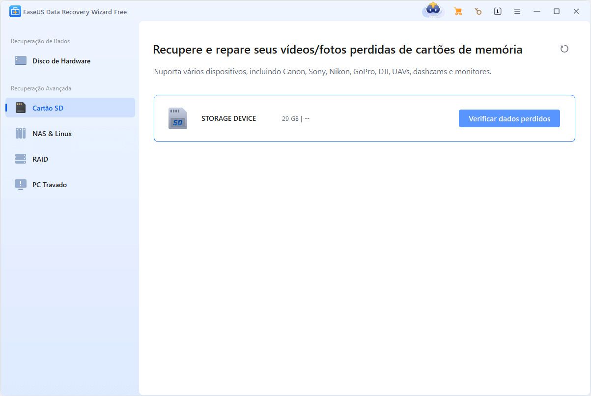 Software de recuperação de cartão SD da EaseUS