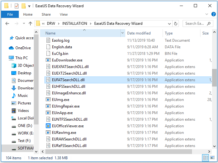 renomeie EUNTFSSearchDLL.dll.