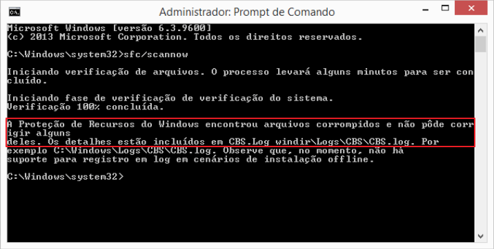 Execute o FSC para verificar quais arquivos casues 0x80070780 não podem ser acessados.