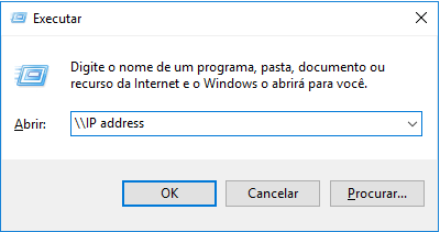 digite o endereço ip