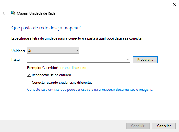 mapear unidade de rede