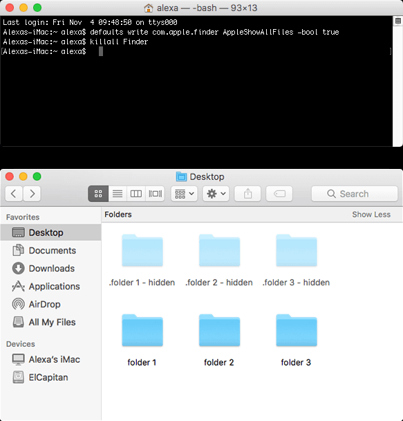 visualizar arquivos ocultos no mac