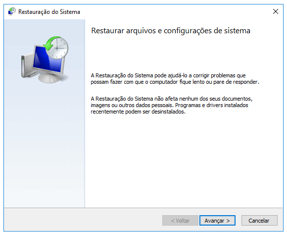 corrigir erro de imagem incorreta - restauração do Windows