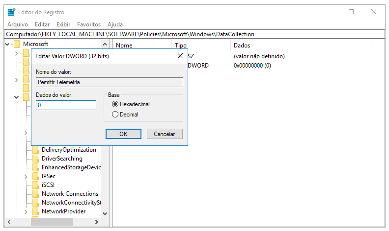 definir valor de data para zero