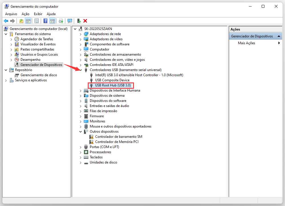 Verificar configurações de gerenciamento de energia passo 1