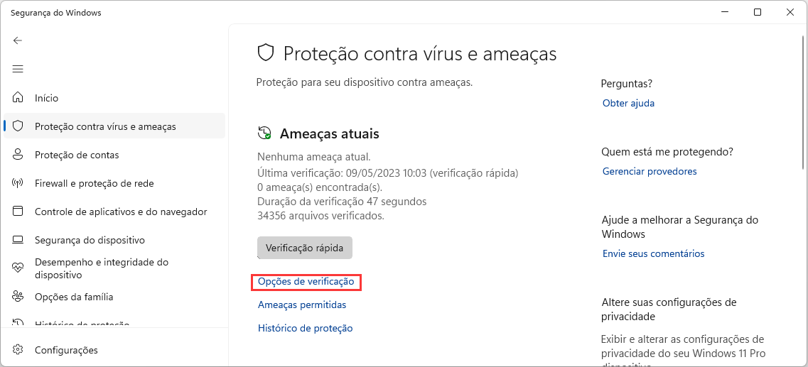 proteção contra ameaças de vírus