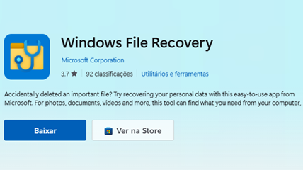 recuperar dados pendrive com windows file recovery