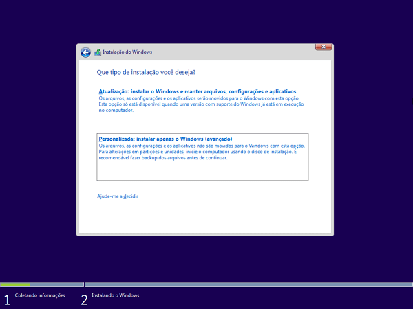 Escolha o modo avançado.