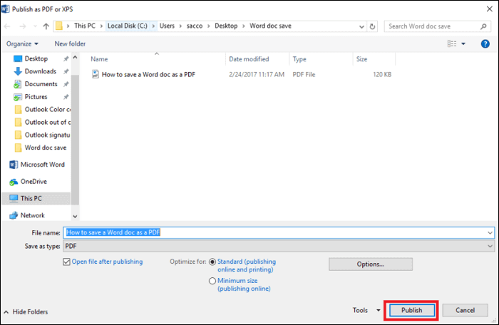 Word 2016 definir nome de arquivo