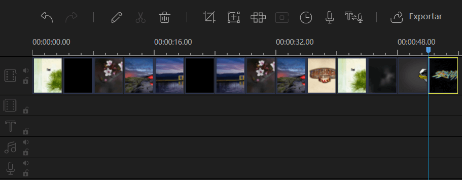 adicionar imagens à faixa de vídeo