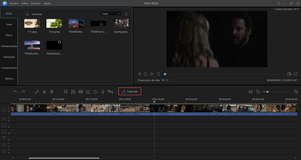 exportar o vídeo em loop