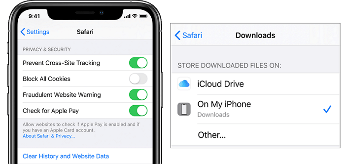 Abra a pasta de downloads do iPhone