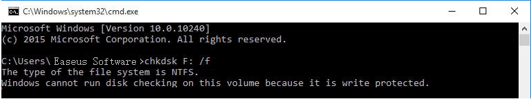 o windows não pode executar a verificação de disco neste volume porque está protegido contra gravação