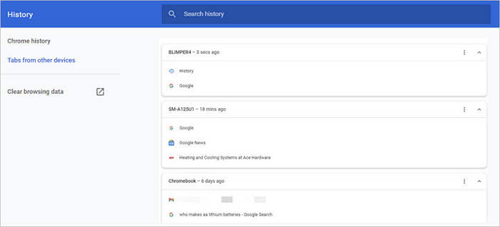 o que são guias de outros dispositivos no Chrome
