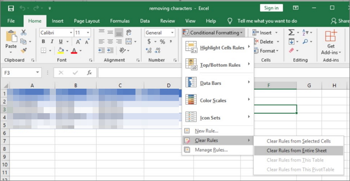 regras claras de formatação condicional para corrigir falhas do Excel