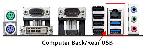 Use a porta USB rara do computador para reconectar o disco rígido externo lento.