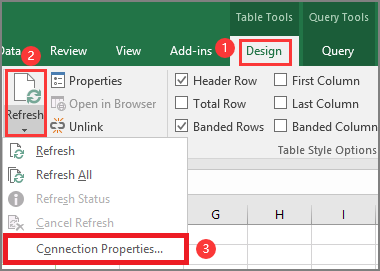 propriedades de conexão