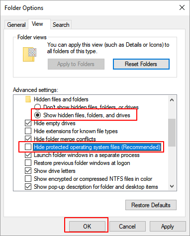 Mostrar grande arquivo Desktop.ini.