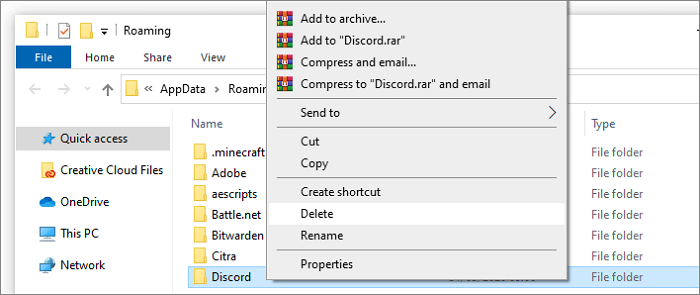 limpe os dados do aplicativo para corrigir a discórdia não abrindo