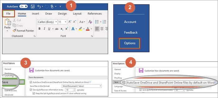 desativar o salvamento automático no Windows
