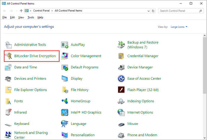 desabilitar bitlocker no painel de controle passo 1