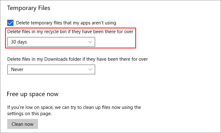 esvaziar a lixeira automaticamente