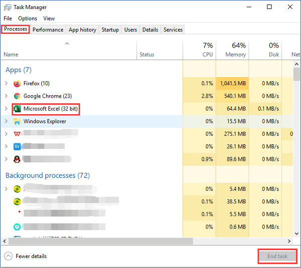 terminar tarefa excel