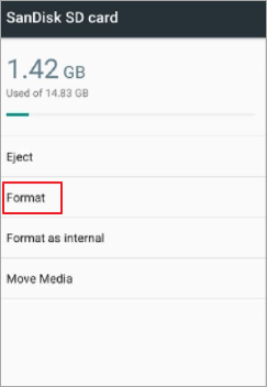 formatar cartão SD no Android