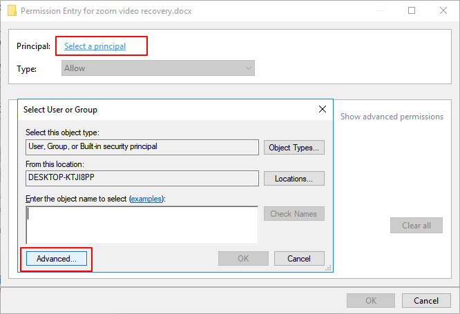 definido para obter permissão para o Word
