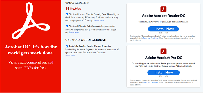 Instale o Adobe Acrobat para corrigir o arquivo PDF corrompido