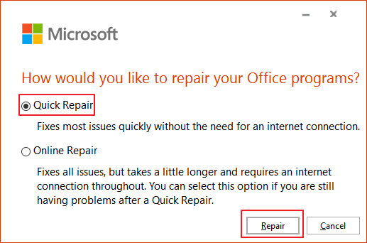 reparar ms office para reparar falha do excel