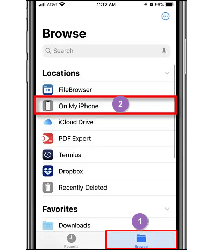 Abra a pasta de downloads do navegador