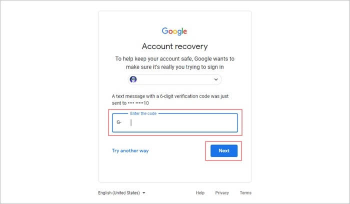 digite seu código de telefone