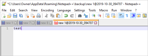Salve os arquivos do Notepad ++ restaurados em um local seguro.