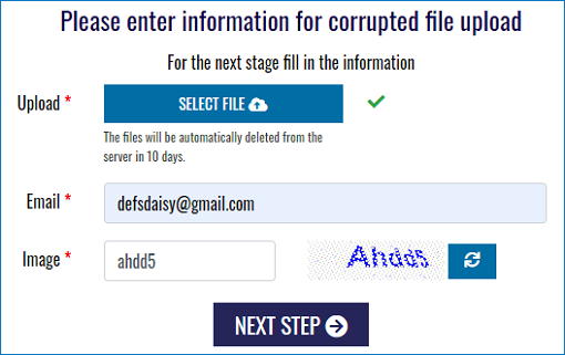 interface da caixa de ferramentas de recuperação