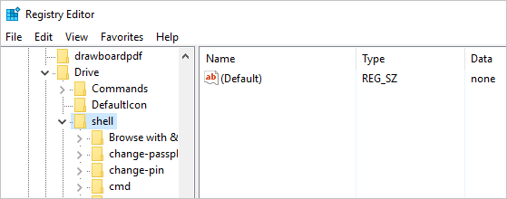 clique com o botão esquerdo do mouse causa exclusão
