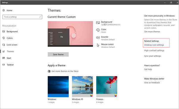 clique em configurações relacionadas