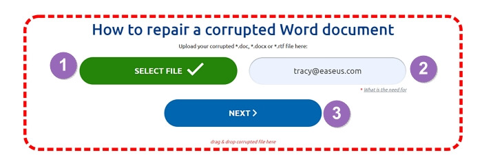 Abra a ferramenta de reparo de arquivos online e clique para fazer upload de arquivos