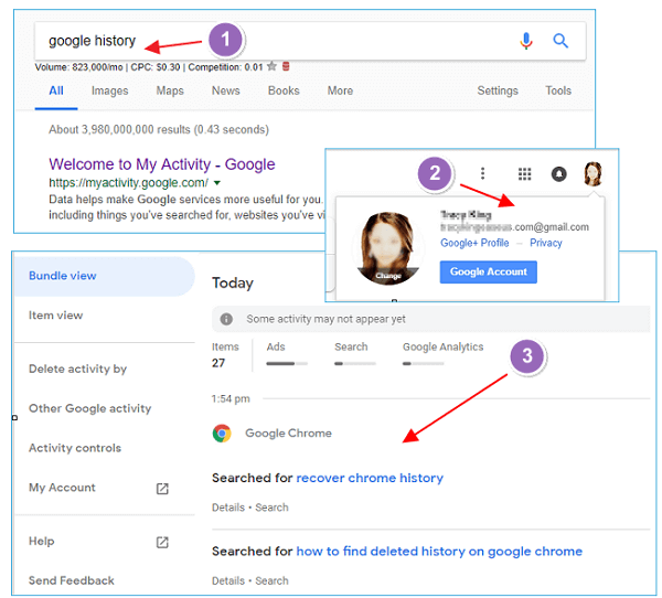 recuperar histórico do Chrome excluído