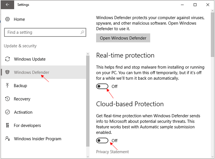 desative o windows defender para diminuir o uso do disco no windows 10