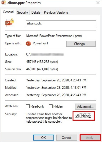 corrigir o powerpoint encontrou um problema com o conteúdo ao desbloquear o PPT