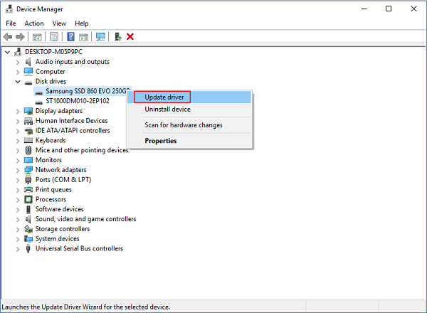 atualizar driver samsung ssd
