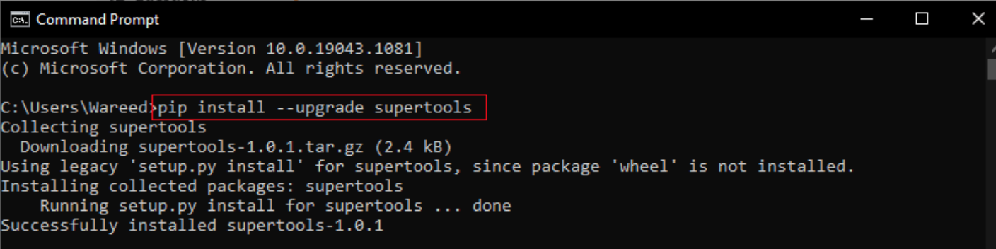 atualizando ferramentas de configuração